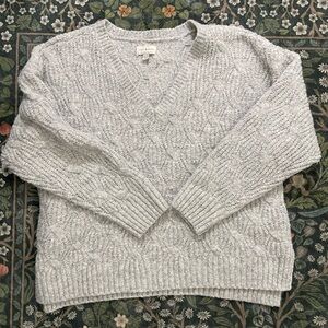 Lucky Brand Light Gray V-Neck Sweater